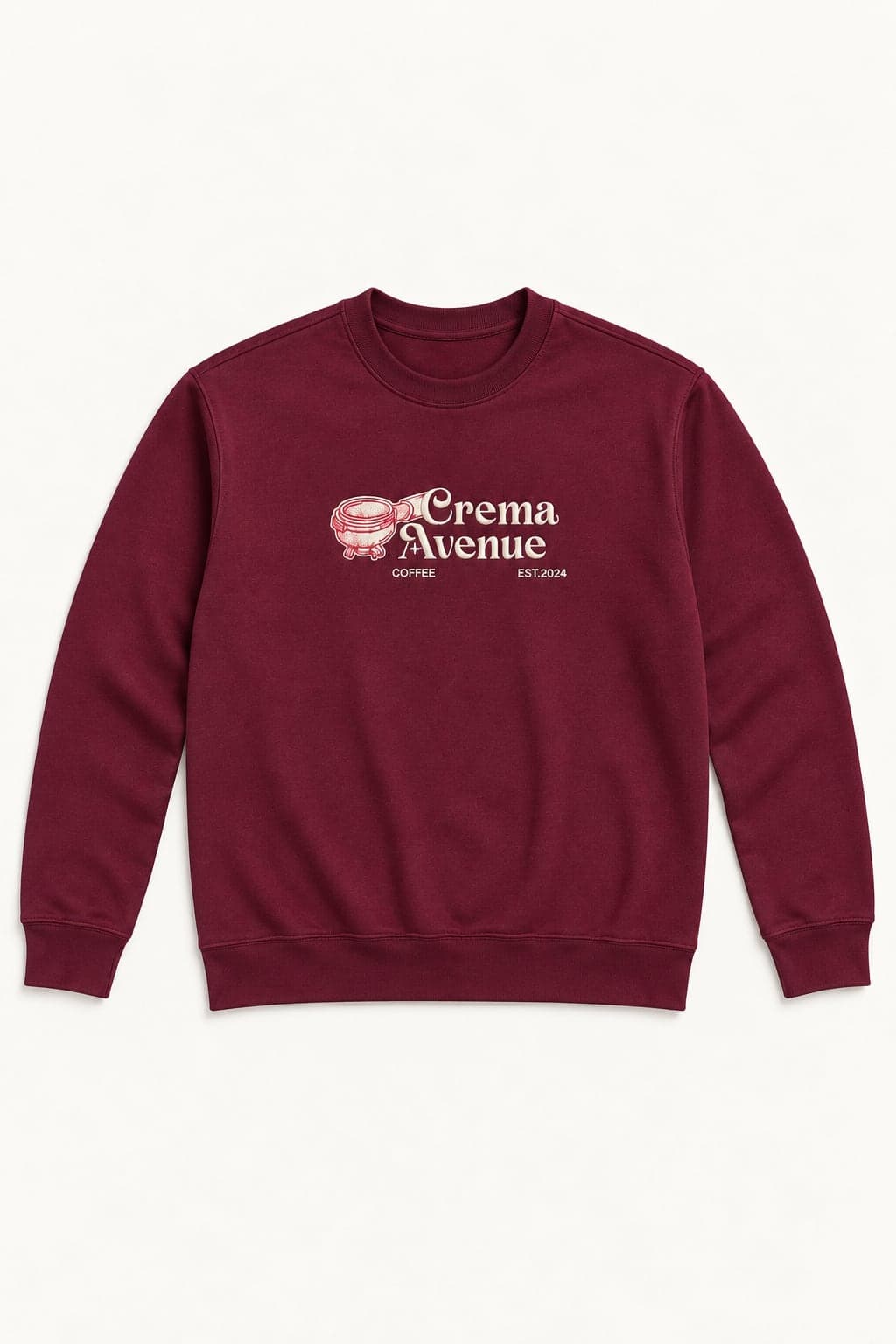 Crema Avenue Crew Neck - Maroon — front